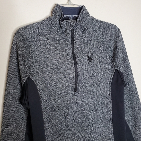 Spyder Outbound Black Fleece Lined Half Zip Pullover Sweatshirt - Picture 4 of 11